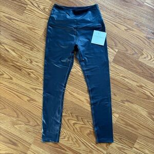 Beyond Yoga Heather Rib High Waisted Legging Navy‎ Shine XS NWT